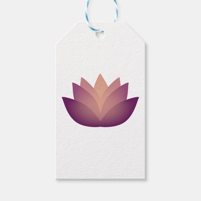 Mauve Lotus Flower design Gift Tags (Front)
