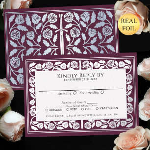 Mauve Mediaeval Silver Sword Royal Wedding RSVP