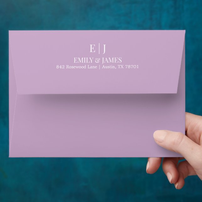 Mauve Minimal Chic Wedding Envelope (Hand)
