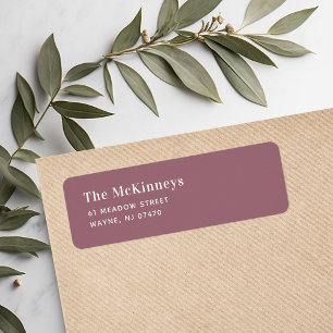 Mauve Minimalist Return Address