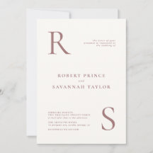 Mauve Minimalist Wedding Invitation