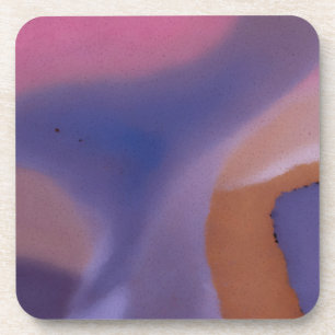 “Mauve Mirage Flow” – Abstract Pink Blue Peach Coaster