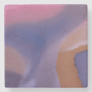 “Mauve Mirage Flow” – Abstract Pink Blue Peach Stone Coaster