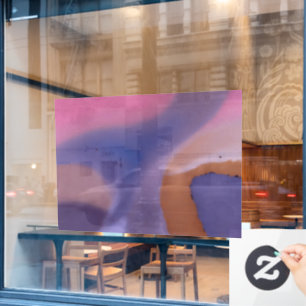 “Mauve Mirage Flow” – Abstract Pink Blue Peach Window Cling