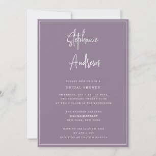 Mauve Modern Bridal Shower Invitation
