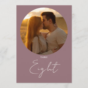 Mauve Modern Minimalist Script Table Number