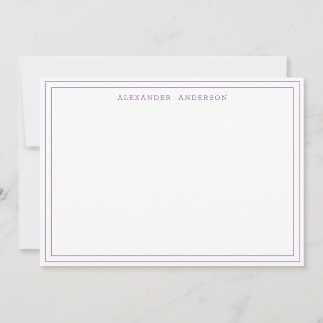 Mauve Modern Professional Double Border Card (Front)