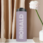 Mauve Modern Typography Groomsman Thermal Tumbler<br><div class="desc">A gift for your wedding groomsman or best man! Keep hot beverages hot and cold beverages cold with this insulated,  metal thermal tumbler that is a trendy,  mauve colour along with name printed in white,  modern style typography. Edit your thermal tumbler and replace name with your desired name.</div>