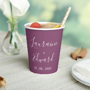 Mauve moody minimalist simple plain colour coffee paper cups