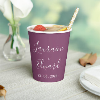 Mauve moody minimalist simple plain colour coffee  paper cups