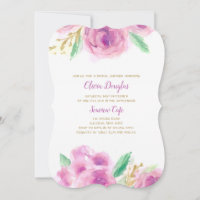 Mauve Morning Floral Invitation
