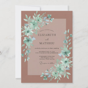 Mauve Muted Boho Wedding Invitation