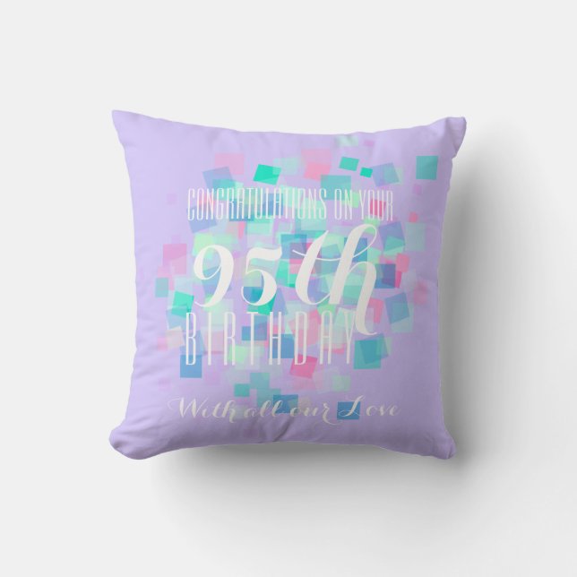 Mauve Pastel Colours 95th Birthday Custom Pillow 2 (Front)