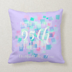 Mauve Pastel Colours 95th Birthday Custom Pillow 2