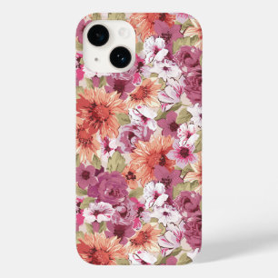 Mauve Peach Purple Floral Foliage Case-Mate iPhone 14 Case