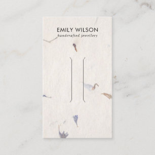 MAUVE PETAL HANDMADE PAPER  HAIR CLIP DISPLAY CARD