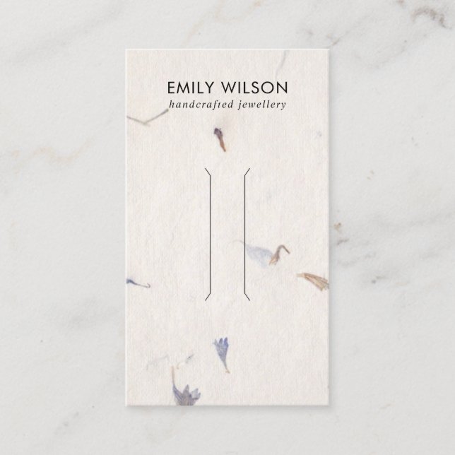 MAUVE PETAL HANDMADE PAPER  HAIR CLIP DISPLAY CARD (Front)