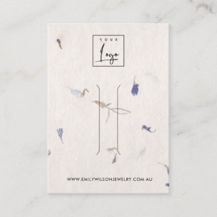 MAUVE PETAL HANDMADE PAPER  HAIR CLIP DISPLAY CARD