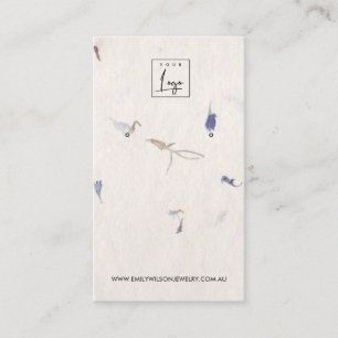 MAUVE PETAL HANDMADE PAPER  STUD EARRING DISPLAY BUSINESS CARD