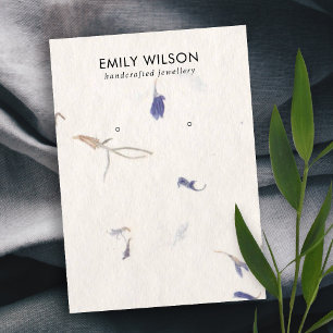 MAUVE PETAL HANDMADE PAPER  STUD EARRING DISPLAY BUSINESS CARD