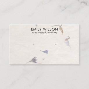 MAUVE PETAL HANDMADE PAPER STUD EARRING DISPLAY BUSINESS CARD