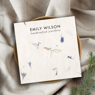 MAUVE PETAL HANDMADE PAPER STUD EARRING DISPLAY SQUARE BUSINESS CARD