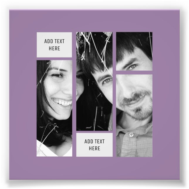 Mauve Photo Text Template - Transfer To ANY Gift (Front)