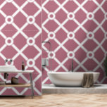 Mauve Pink and White Modern Lattice Wallpaper<br><div class="desc">Pink and White Diamond Lattice design.</div>