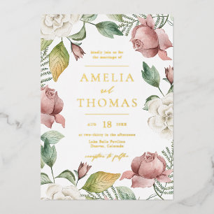 Mauve Pink and White Roses Floral Wreath Wedding