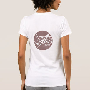 Mauve Pink Circle Jesus Saves Graffiti T-Shirt