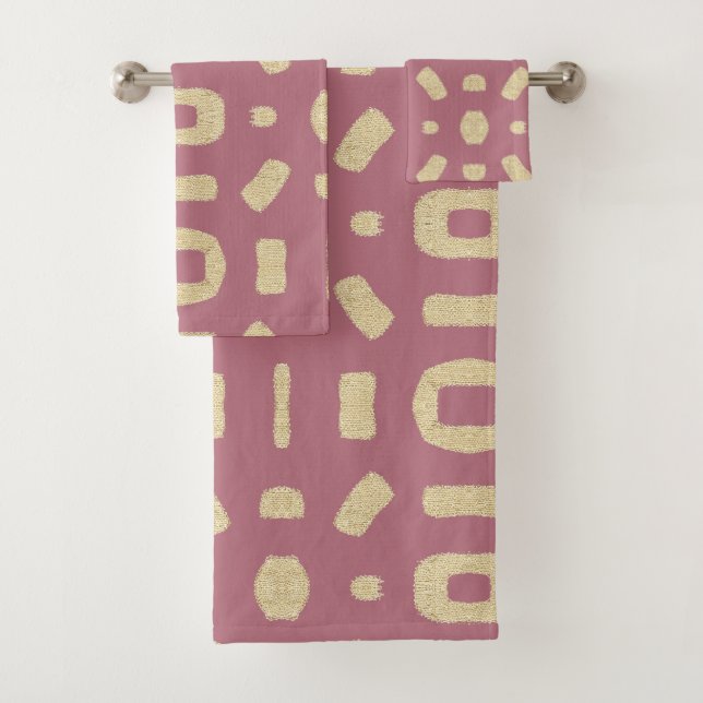 Mauve Pink Like African Kuba Kente Mud Cloth (Insitu)