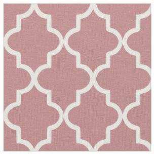 Mauve Pink Moroccan Quatrefoil Fabric