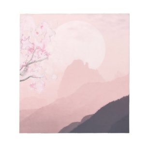 Mauve Pink Mountains and Sun Horizon Notepad