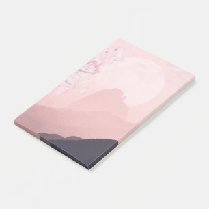Mauve Pink Mountains and Sun Horizon Post-it Notes