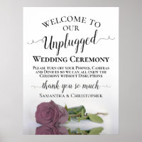 Mauve Pink Rose Elegant Unplugged Wedding Ceremony