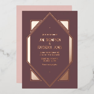 Mauve Plum & Rose Gold Gatsby Art Deco Wedding