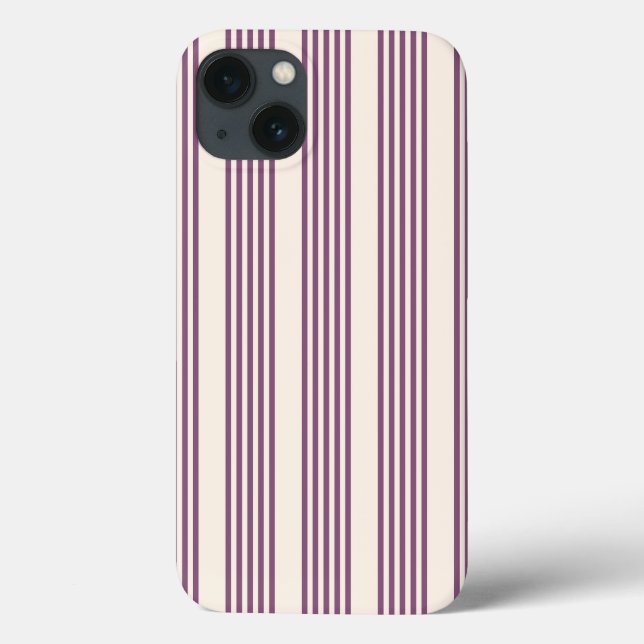 Mauve purple and beige five stripes pattern Case-Mate iPhone case (Back)