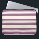 Mauve purple and beige five stripes pattern laptop sleeve<br><div class="desc">Mauve purple and beige five stripes pattern</div>