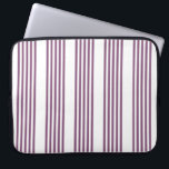 Mauve purple and white five stripes pattern laptop sleeve<br><div class="desc">Mauve purple and white five stripes pattern</div>