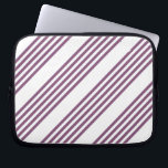 Mauve purple and white five stripes pattern laptop sleeve<br><div class="desc">Mauve purple and white five stripes pattern</div>