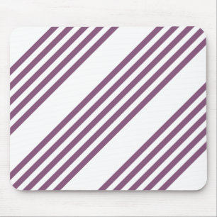 Mauve purple and white five stripes pattern mouse mat