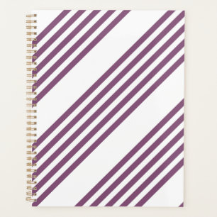 Mauve purple and white five stripes pattern planner