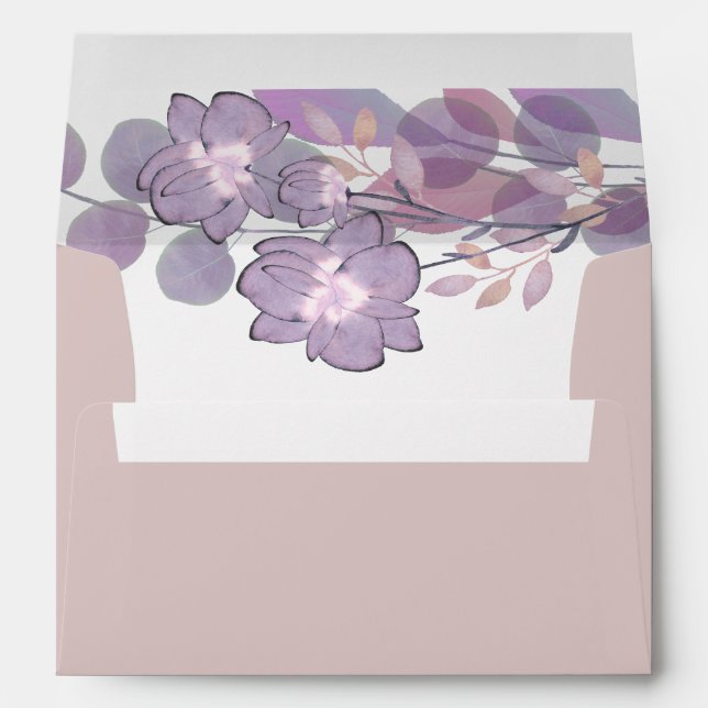 Mauve purple blush floral watercolor   envelope (Back (Bottom))
