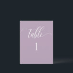 Mauve Purple Modern Minimalist Table Number<br><div class="desc">Modern and elegant minimalist style mauve purple number with modern hand written calligraphy details. Clear area on the bottom allowing you to use all kinds of table number holders without obstructing the number. Modern medium size card for a sleek, simple look. Available in a variety of colours. Have all tables...</div>