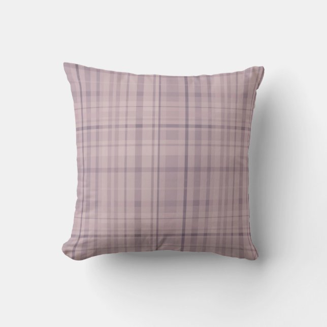 Mauve Purple Pink Plaid Pattern Cushion (Front)