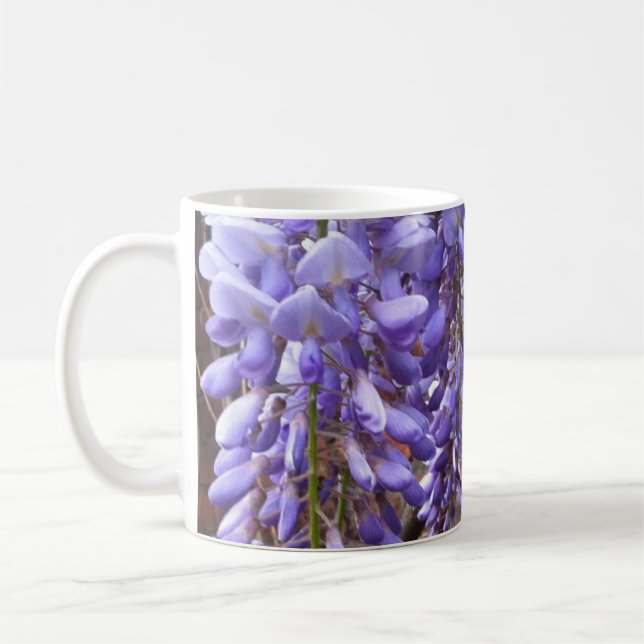 Mauve, Purple Wisteria Blossom Coffee Mug (Left)