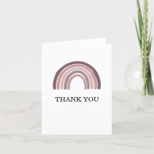 Mauve Rainbow Baby Shower Thank You Card