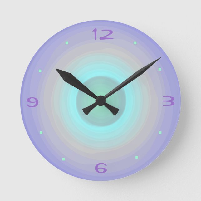 Mauve Rainbow Pastel > Patterned Clock (Front)