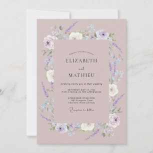 Mauve Refined Lavender Wedding Invitation