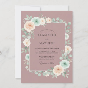 Mauve Refined Spring Wedding Invitation